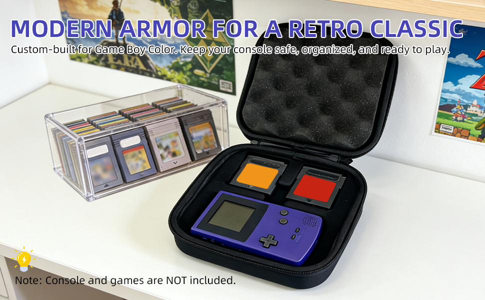 Essential accessories for GBC. Modern protective armor keeps your retro console safe.