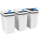 3 Pack Automatic Small Bathroom Trash Can with Lid - 2.5 Gallon Touchless Garbage Can, Motion Sen...