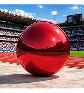 VEBESYET Red Inflatable Mirror Ball 0.5m Reusable Large Event Decoration Balloon PVC Bubble Ballo...