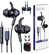 USB C Headphones Secure Wingtip Wired Earbuds,Noise Isolation In Ear Buds Head Phones,Type C Earp...