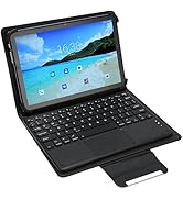 Acogedor 10.1 Inch Android Tablet, 2 in 1 Tablet with Protective Case and Keyboard, Front 8MP &amp; R...