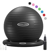 Fitvids Anti-Burst and Slip Resistant Exercise Ball Yoga Ball Fitness Ball Birthing Ball with Qui...
