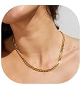 NECOCY Gold Chain Necklace for Women 14K Chunky Gold Necklaces Cuban Link Rope Paperclip Square R...
