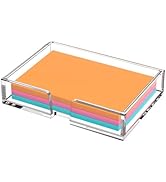 BEEGO Sticky Note Holder Organizer - 4x6 in Crystal Clear Acrylic Notepad Holder Acrylic Sticky N...