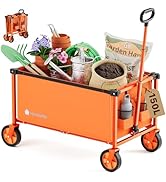 Hombetta Collapsible Wagon Cart with Wheels, 150L Lightweight Foldable Utility Cart, Portable Rol...