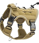 Heavy-Duty Tactical Dog Harness for Large Dogs, No Pull Adjustable Reflective Pet Vest with Molle...