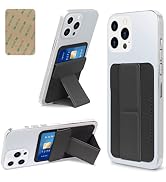 WWW Card Holder with Stand for Back of Phone,Secure Stick on Wallet,PU Leather Credit Cards Holde...