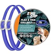ZingZap Flea &amp; Tick Collar 2-Pack Blue, Protects from Biting Insects, Adjustable Fits Both Dogs &amp;...