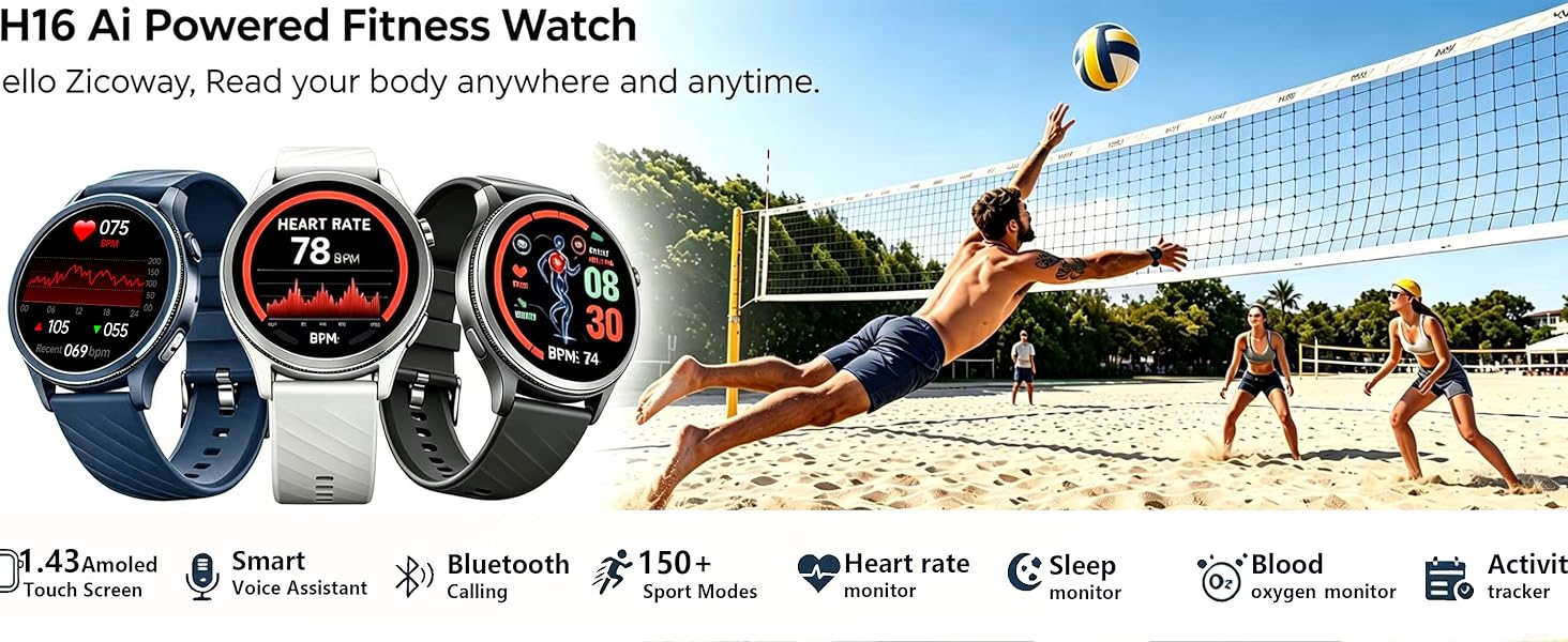 H16 Ai Powered Fitness Watch