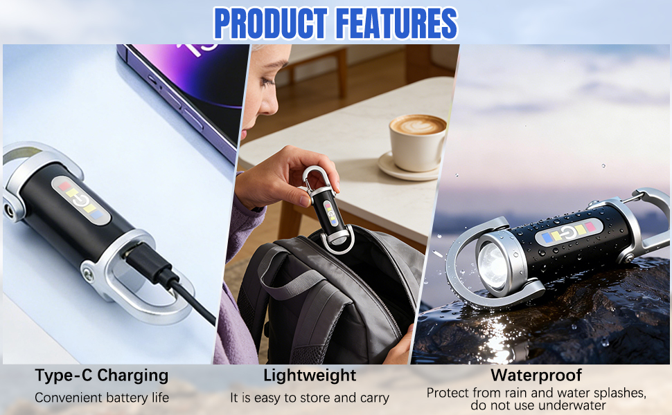 Portable Rechargeable Bright Keychain Flashlight