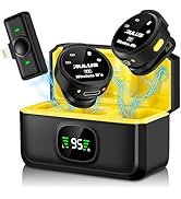 RULUS Wireless Lavalier Microphone for iPhone, 800mA/H Charging Case 30H Lapel Wireless Microphon...