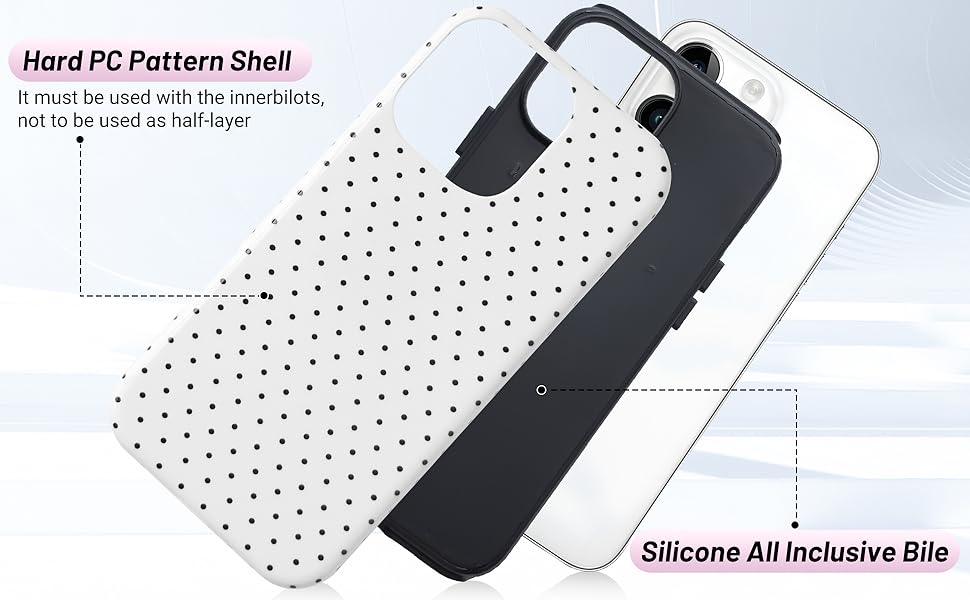 white polka dot phone case
