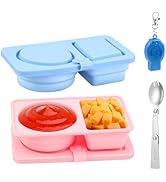 foergenova 2-Pack Silicone Snack Containers with Lids,Grab and go Sauce Containers,Small Leakproo...