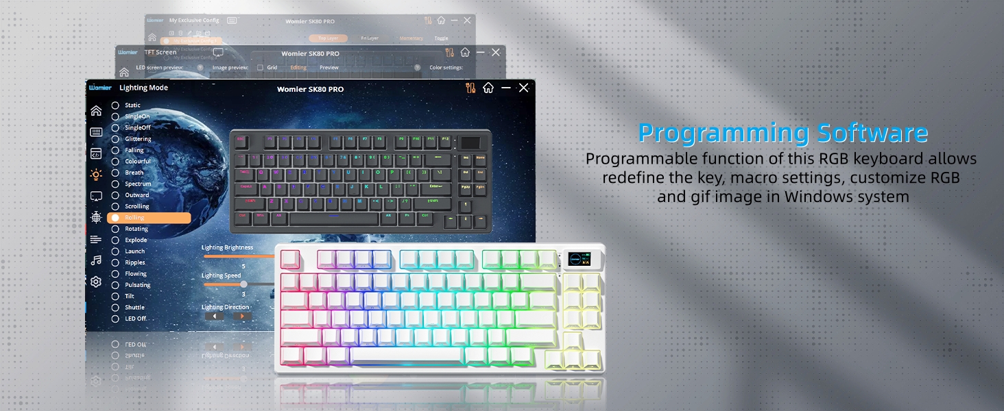 75% Wireless Mechanical Keyboard RGB Custom Creamy Keyboard gaming