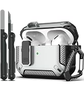 RFUNGUANGO AirPods Pro Case Cover with Cleaner Kit, Military Hard Shell Protective Armor with Loc...