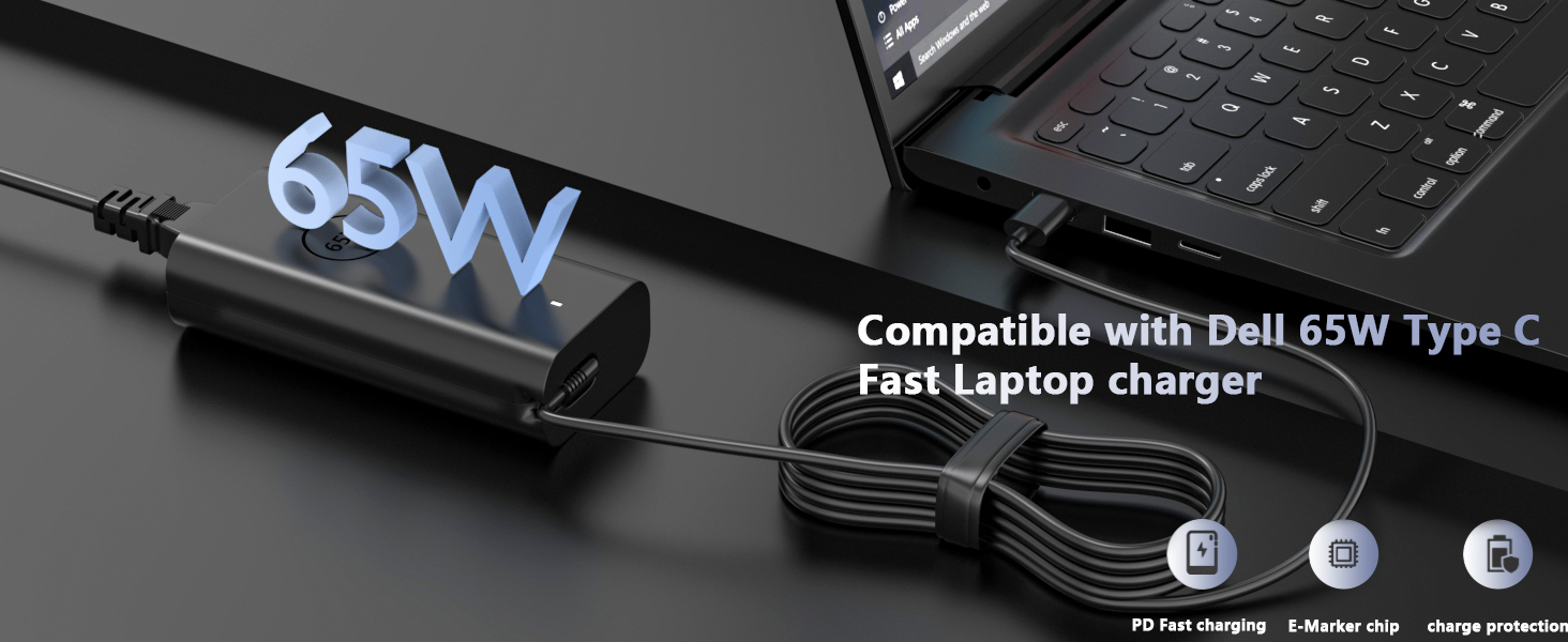Compatible with dell 65w usb c charger
