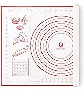 Silicone Pastry Mat for Baking, Baking Mat for Rolling Dough Non Slip Extra Large, Fondant Mat wi...