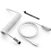 GUNMJO Pro Custom Coiled USB C Cable for Gaming Keyboard, Double-Sleeved Mechanical Keyboard Cabl...
