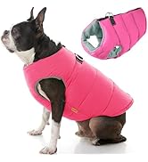 Gooby Padded Vest Dog Jacket - Solid Pink, Medium - Warm Zip Up Dog Vest Fleece Jacket with Dual ...