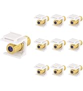 VCE Coax Keystone Jack Insert 10-Pack, 3GHz Coaxial Cable Connector, F-Type RG6 Cable Extender Fe...
