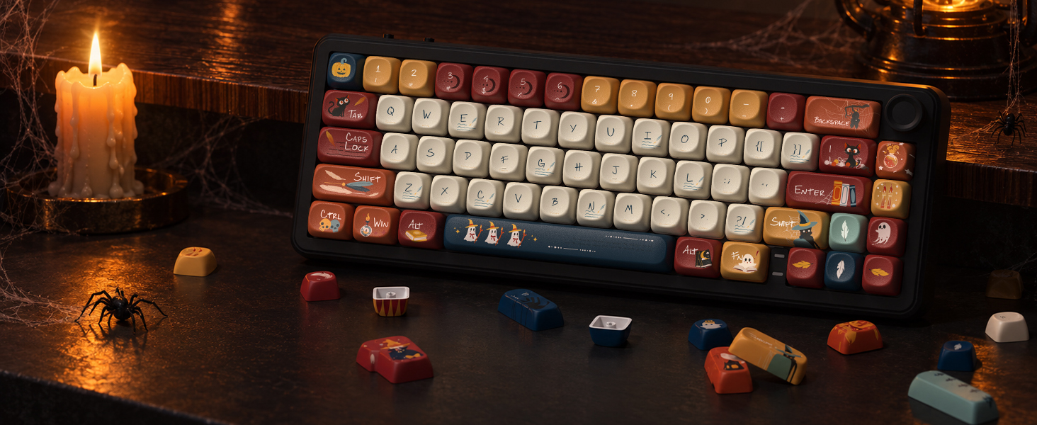 dagaladoo PBT Keyboard Keycaps, Colorful MOA keycaps,Halloween Theme