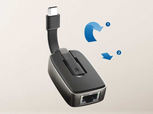 Foldable USB-C to Gigabit Ethernet Adapter 