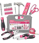 Hi-Spec 42pc Pink Household DIY Tool Set for Women. Home, Office and College Dorm Small Tool Kit ...