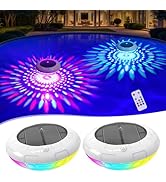 Cootway Floating Pool Lights w/Remote, 6.5 Inch RGB Solar Pool Lights That Float with 9 Dynamic L...