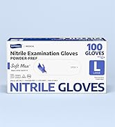 Supmedic Medical Soft Max Nitrile Exam Gloves, 100 Count Latex-Free Powder-Free Non-Sterile Food...
