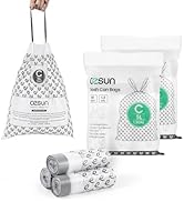 Cesun Code C Drawstring Trash Bags 90 Count, Pre Cut 1.3 Gallon / 5 Liter Small Trash Can Liners,...