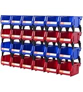 VEVOR Plastic Storage Bins 24 Pack (5 x 4 x 3-Inch), Hanging Stackable Storage Organizer Bins, He...