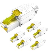 Enmane CAT6A RJ45 Connector Tool-Free Unshielded CAT6A Connector Toolless for 23 to 26 AWG Networ...
