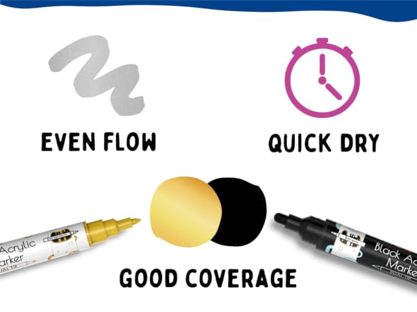 4 Dual-Tip Acrylic Markers EBC