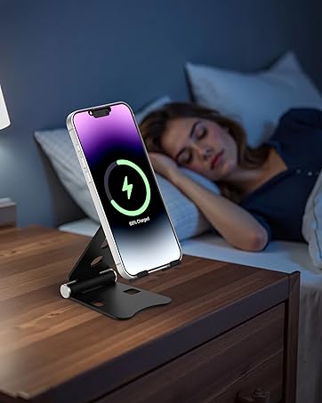 HZZADZXW Dual Folding Cell Phone Stand Black