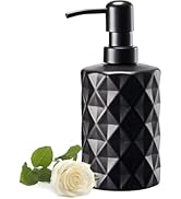Baalaka Matte Black Soap Dispenser Bathroom with Stainless Steel Pump, Glass Refillable Liquid Ha...