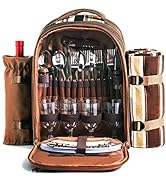 Hap Tim Picnic Backpack Bag for 4 Person with Cooler Compartment, Detachable Bottle/Wine Holder, ...