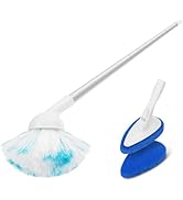 Qaestfy Shower Scrubber, Bathtub Tub Scrubber with Long Handle, 2-in-1 Shower Cleaning Brush for ...