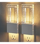 JandCase Night Lights Plug into Wall, Dusk to Dawn Sensor, 3000K Soft White LED, Acrylic Bubble D...