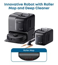 eufy C28 Robot Vacuum and Mop for Pet Hair, 15,000 Pa Suction, HydroJet™ Self-Cleaning Roller Mop, D...