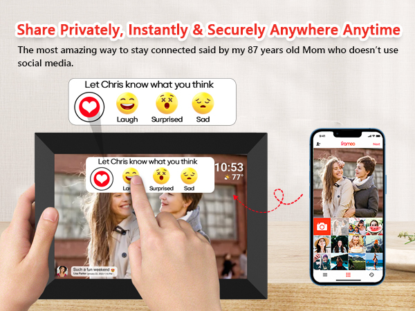 32GB FRAMEO 10.1 Inch Smart WiFi Digital Photo Frame
