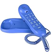 Slimline Blue Colored Phone for Wall Or Desk with Memory