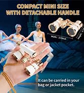 BOSTRON 3X25 Opera Glasses Binoculars Compact with Adjustable Handle &amp; Chain, Portable Vintage Th...