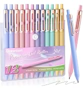 Drawdart 12 Pack Gel Pens, Black Ink Smooth Writing, Quick-Drying No Smudge | Cute Aesthetic Pens...