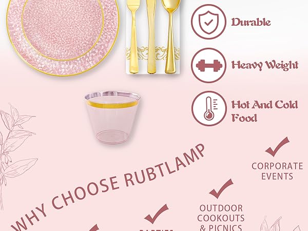 pink plastic plates for wedding