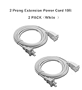 2-Pack 2 Prong Extension Power Cord 10ft,US Male/Female Power Cable for NEMA 5-15P to NEMA 5-15R(...