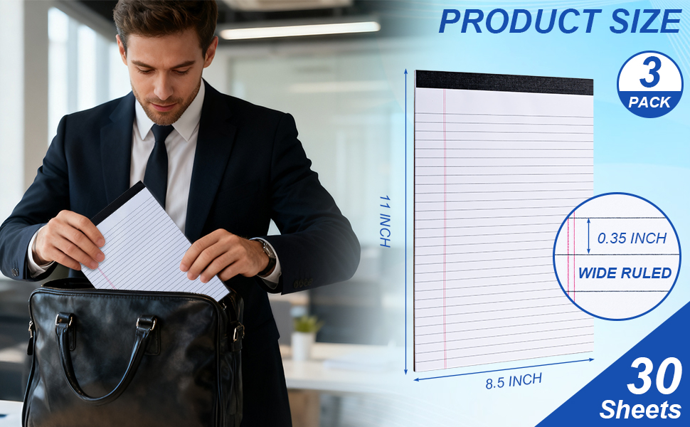 5&amp;#34; x 8&amp;#34; Note Pads 12 Pack of Legal Pads 30 Sheets Notepad College Ruled Small Writing Pads Perforate