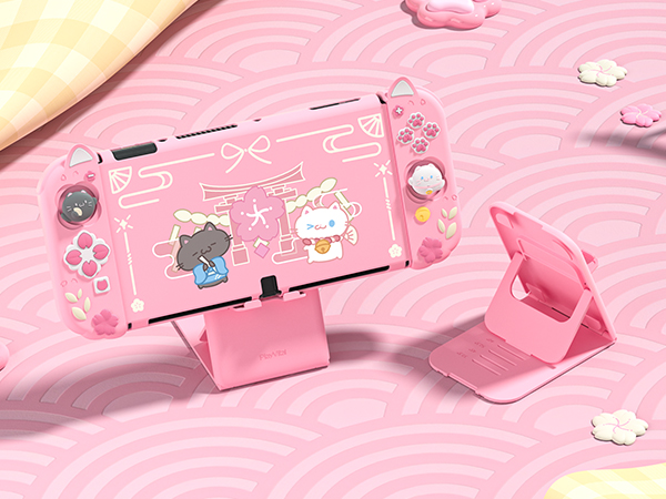 PlayVital Protective Case for Nintendo Switch OLED with Extra Stand