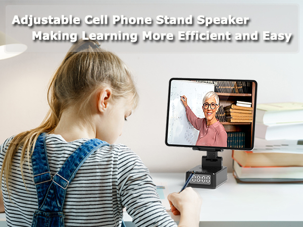 Bluetooth speaker with cell phone stand&amp;amp;wireless charder is perfect For kids leanring and studying