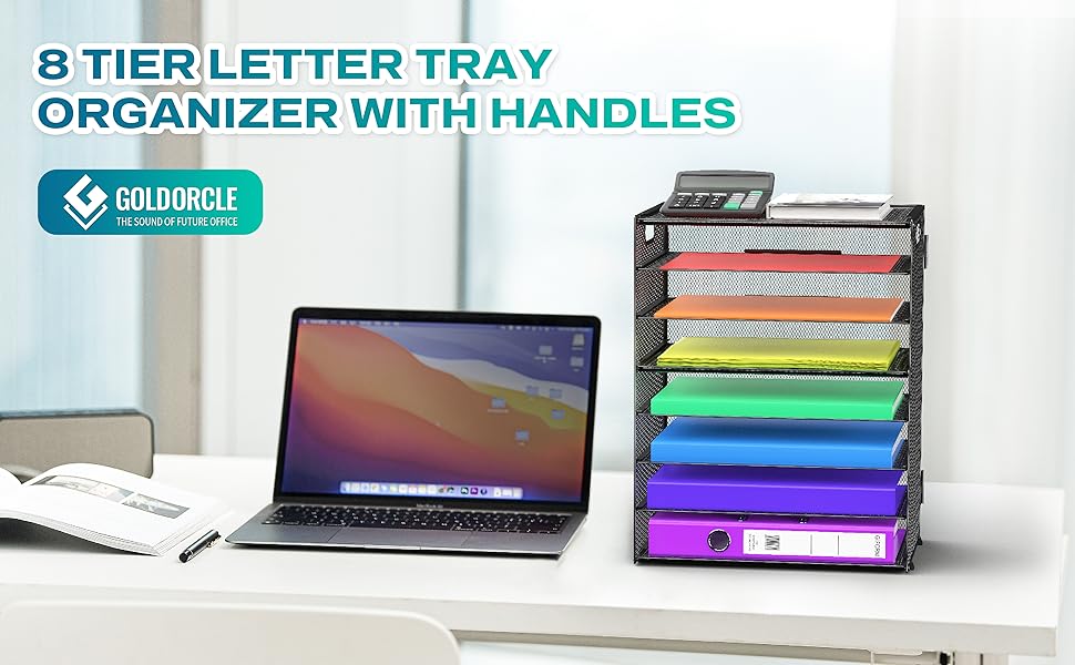 8 tier desk file organizer