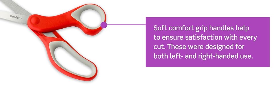 Soft comfort grip handles and designed for left and right handed use.